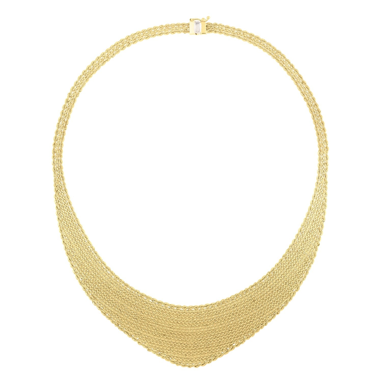 Cleopatra Gratuated Necklace in 14K Yellow Gold in a sleek high-contrast midnight luxury editorial style